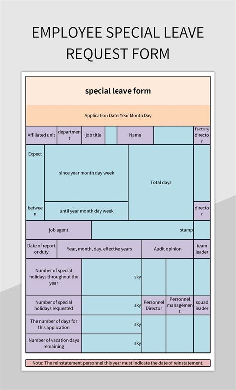 Employee Special Leave Request Form Excel Template And Google Sheets