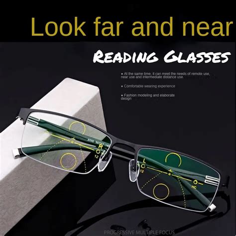 Classic Half Frame Progressive Multifocus Reading Glasses Men And Women