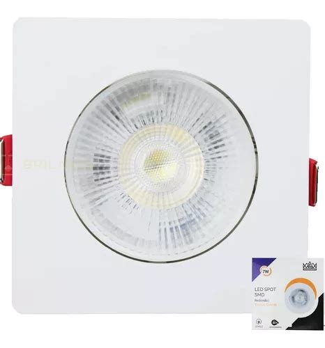 Spot Dicroica Led Smd W Quadrado Sanca Gesso Embutir Bivolt