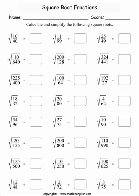 Estimating Square Roots Worksheet Answers