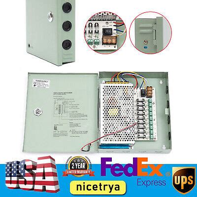 9 Channel CCTV Security Camera Power Supply Box Distribution Home 12V