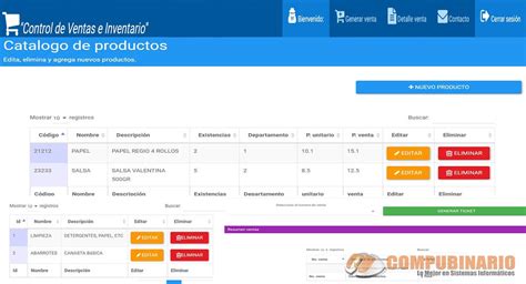 Sistema De Control De Ventas E Inventario Compubinario