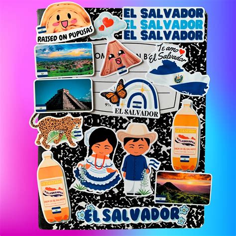 El Salvador Decals Pack Of 15 Waterproof Stickers Salvadorian Art El