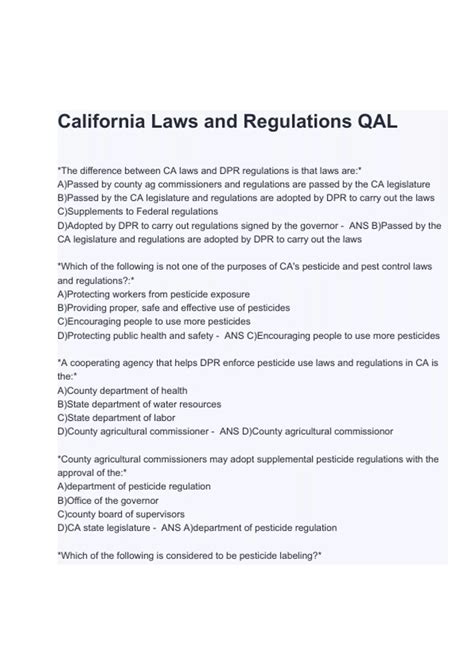 QAC Exam Laws And Regulations Latest Questions And Answers 100