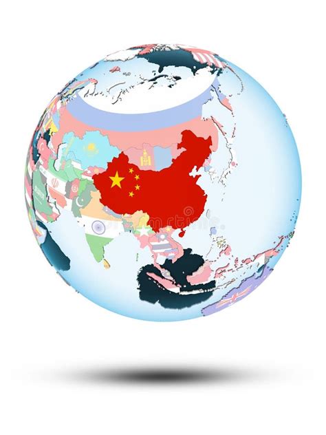 China On Globe With Flags Stock Illustration Illustration Of Render