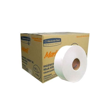 PAPEL HIGIENICO BOBINA MARLI HOJA DOBLE 360M 6 Rollos