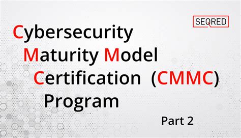 Cybersecurity Maturity Model Certification Cmmc Program Part 2 Seqred