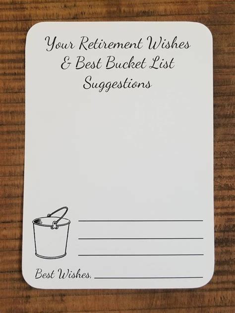 Set Of 12 Retirement Wishes And Bucket List Suggestion Cards For Etsy