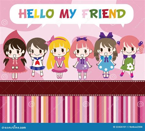 Cartoon Welcome Card Stock Image - Image: 22426101