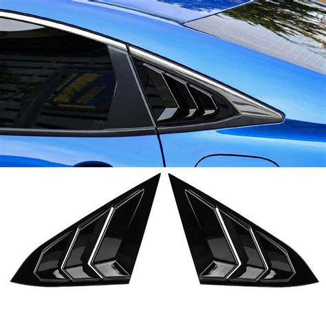 NINTE Rear Side Window Louvers Vent Cover For 2016 2021 10th Honda