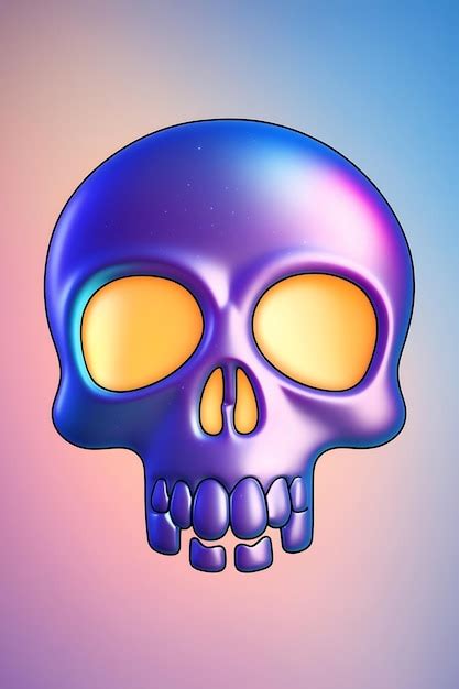 Modern Skull Emoji with Trendy Design | Premium AI-generated image