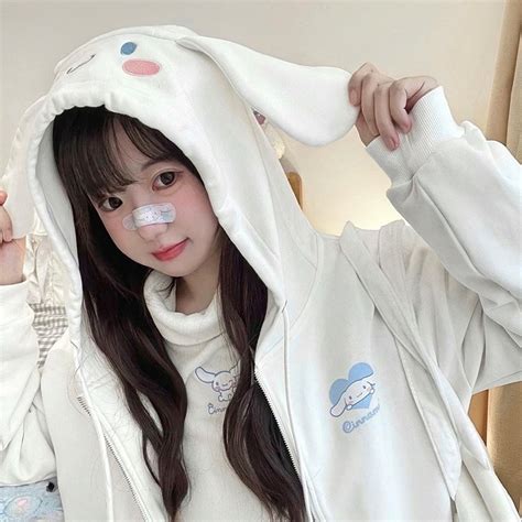 Kawaii Japanese Sanrio Cinnamoroll Hooded Jacket Kawaii Fashion Shop