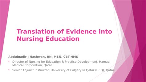 PDF Translation Of Evidence Into Nursing Education