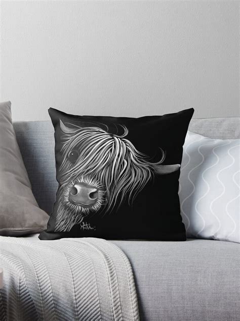 A New Highland Cow Print Scottish Sugar Lump B W By Shirley