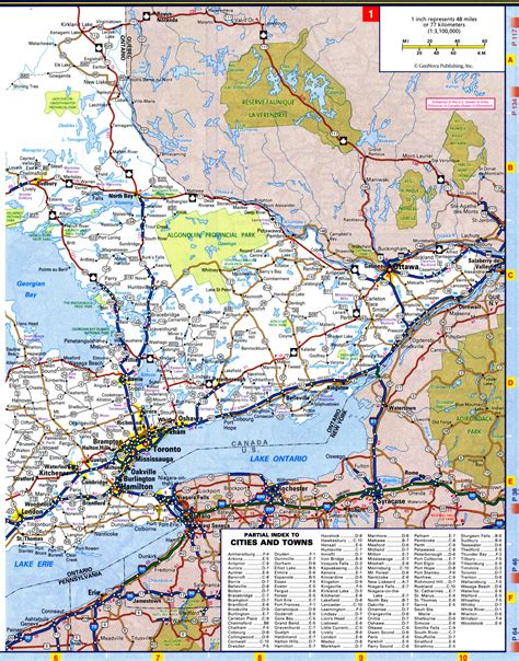 Ontario highways map.Free printable road map of Ontario, Canada