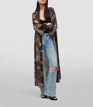 Womens AllSaints Multi Leopard Print Elsa Viviana Kimono Harrods UK