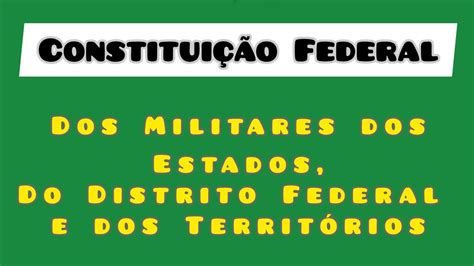 Constitui O Federal Dos Militares Dos Estados Df E Territ Rios