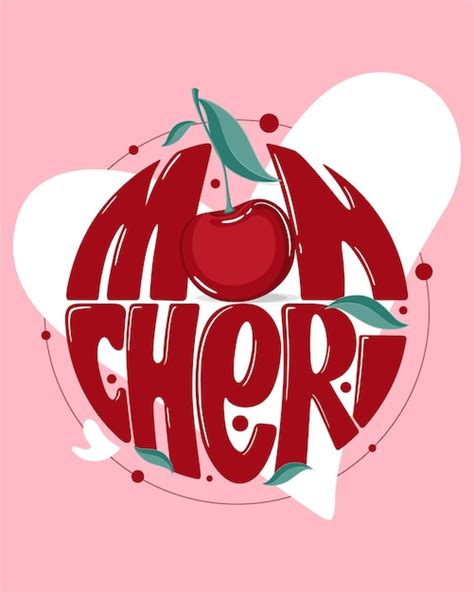 O Que Significa Mon Cherry - Dia dos Namorados Mon Cheri sinal de amor com cereja bonita e folhas ...