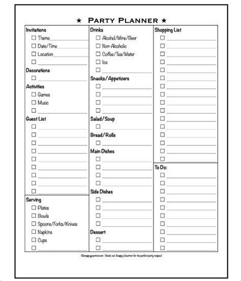 21 Free Party Planning Templates Pdf Excel Word Example Ideas