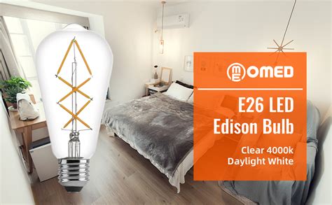 OMED Fishbone Filament LED Edison Bulbs 60 Watt Equivalent ST64 E26