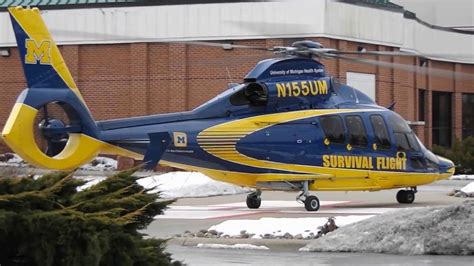 University Of Michigan Survival Flight N155um Lifting From The Mid Michigan Medical Center