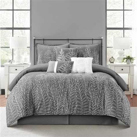 Nanshing 7-Piece Grey King Comforter Set in the Bedding Sets department ...