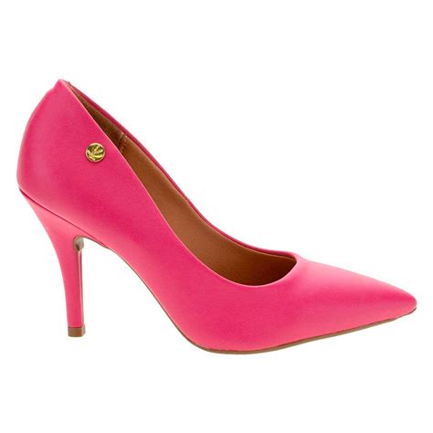 Scarpin Feminino Salto Alto Pelica Pink Vizzano Karina Cal Ados