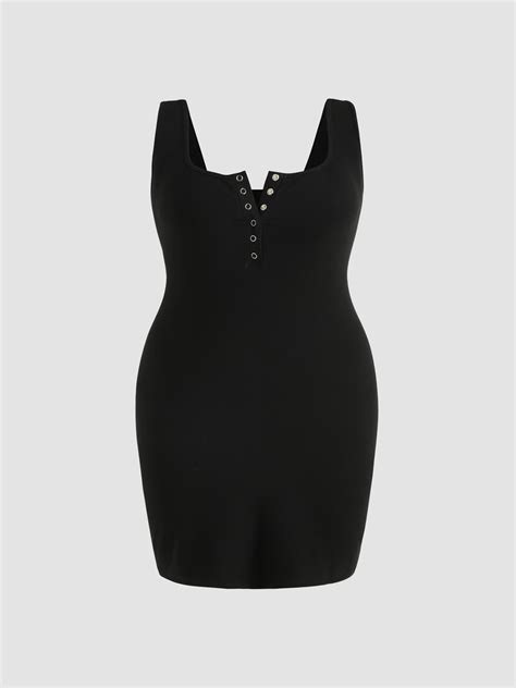 Solid Rib Bodycon Mini Dress Curve And Plus Cider