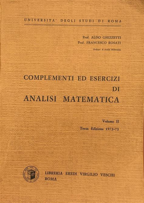 Esercizi E Complementi Di Analisi Matematica Volume II Amazon It Libri