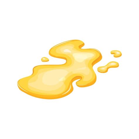 Yellow Puddle Oil Liquid Gold Honey Spill Juice Drop Isolated Clip