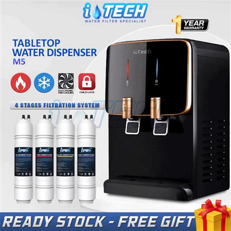 I TECH Hot Normal Cold Desktop Water Dispenser Purifier M2 M5 4 Stages Antibacterial