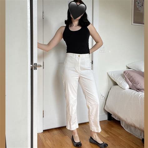 Everlane Cropped Straight Leg White Pants Depop