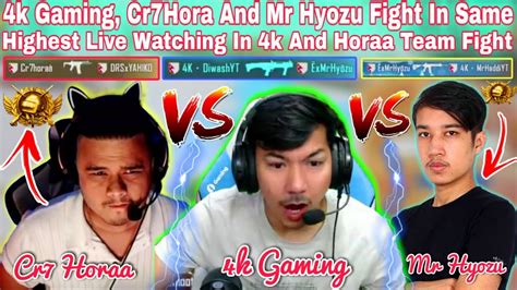 4k Gaming Vs Cr7 Horaa Vs Mr Hyozu Highest Live Watching Biggest