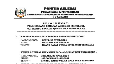 Belasan Calon Anggota Panwaslih Pilkada Agara Lulus Ujian Tulis