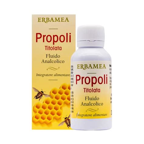 Propoli Titolata Fluido Analcolico Integratore Gola 30ml Erbamea