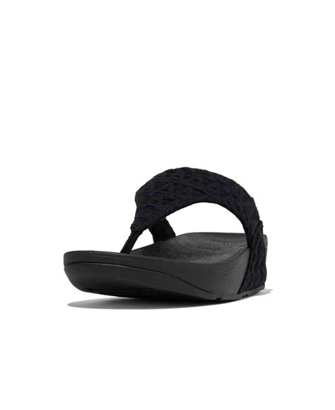 Fitflop Lulu Geo Webbing Toe Post Sandals In Black Lyst