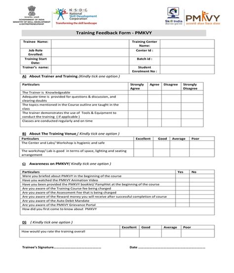 Free 4 Company Feedback Forms In Pdf