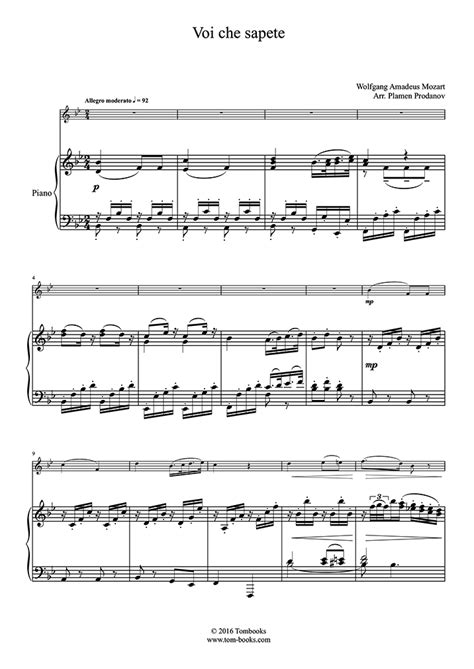 Voi Che Sapete PDF Free Sheet Music