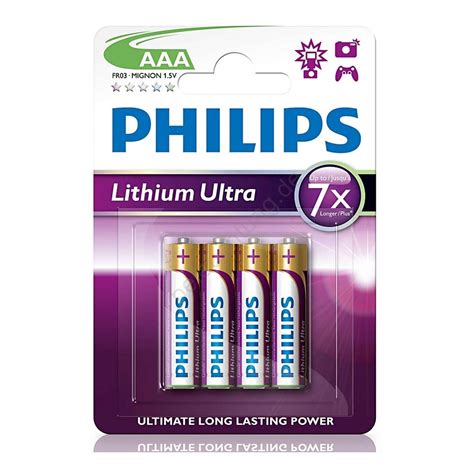 Philips FR03LB4A 10 4 Stück Lithium Batterien AAA LITHIUM ULTRA 1 5V