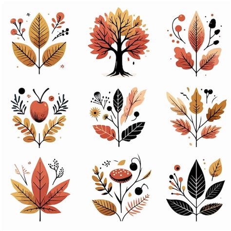 Premium Vector Different Type Of Autumn Beautiful Background Vector