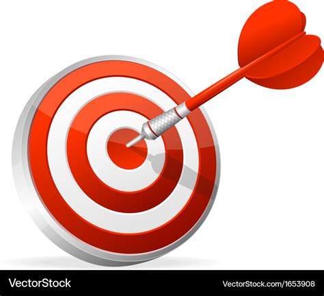 Dartboard with dart hitting a target Royalty Free Vector