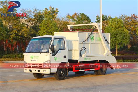 Vente chaude 5 6cbm Skip Loader Isuzu de bras d oscillation de camion à