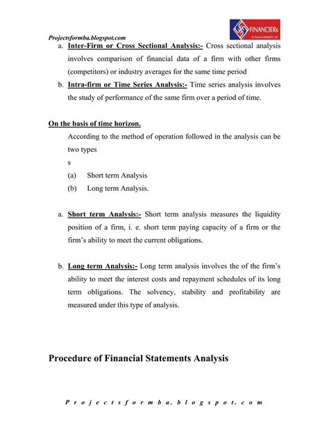 A Project Report On Financial Statement Analysis Pdf