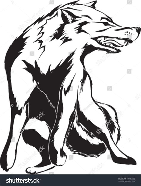 Tattoo Wolf Illustration Stock Vector (Royalty Free) 40945180 ...