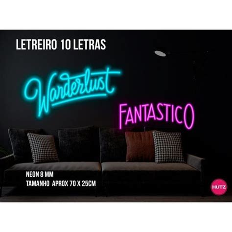 Letreiro Em Led Personalizado - Letreiro Neon Led Personalizado - 10 Letras em Promoção | Ofertas na ...