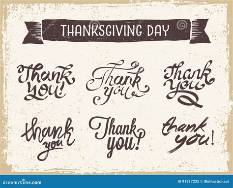 Thanksgiving Day Lettering Stock Vector Illustration Of Sign