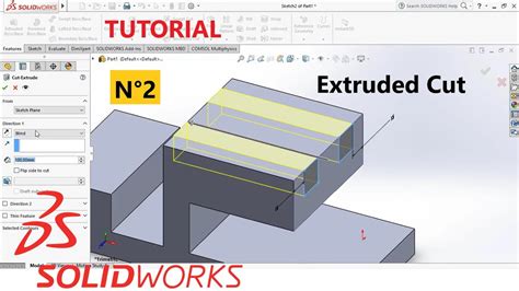 SolidWorks Tutorial N2 Using Extruded Cut YouTube