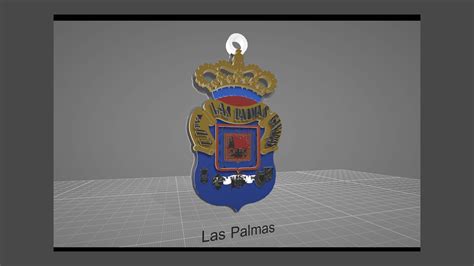 3D Las Palmas Logo Team Printable And Renderable Keychan Model