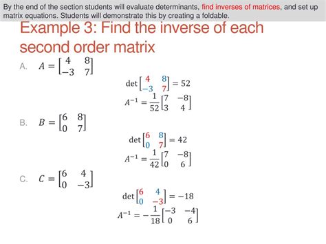 Ppt Determinants And Multiplicative Inverses Of Matrices