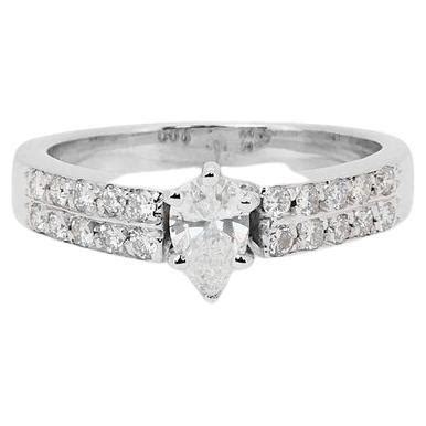 Stunning K White Gold Pave Ring With Ct Natural Diamonds Gia